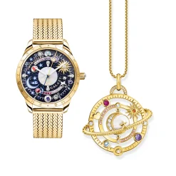 Best Uhr Cosmic Amulet mit Zifferblatt in Dunkelblau gelbgoldfarben Damen Uhren|Damenuhren